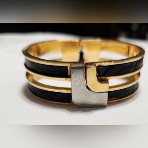 LOEWE GOLDTONE SILVERTONE LOGO VINTAGE BRACELET AS IS SEE PICS